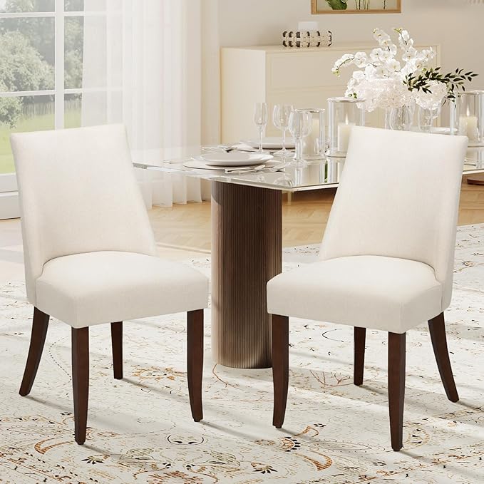 COLAMY Upholstered Dining Chairs Set of 2, Mid Century Modern Kitchen Chairs by COLAMYINC