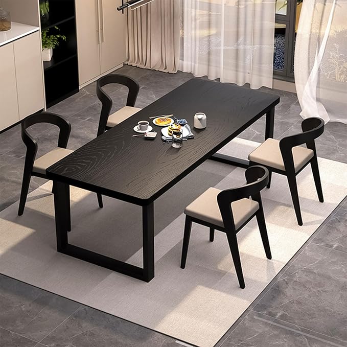 Solid Wood Dining Table for 4-8 People, 63 inch Long Farmhouse Kitchen Dining - Image 3