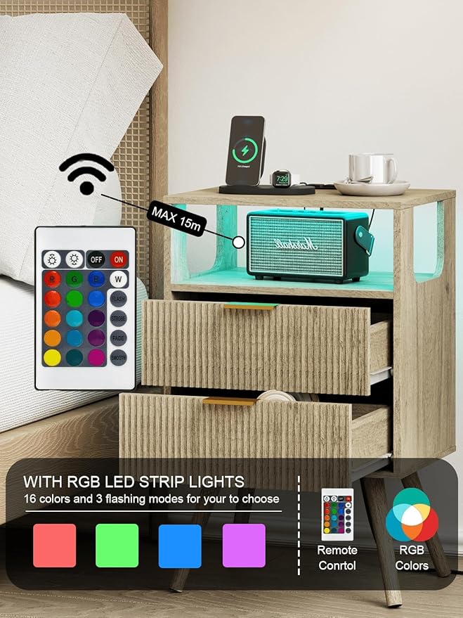 Nightstand, Modern Bedside Table - Image 3