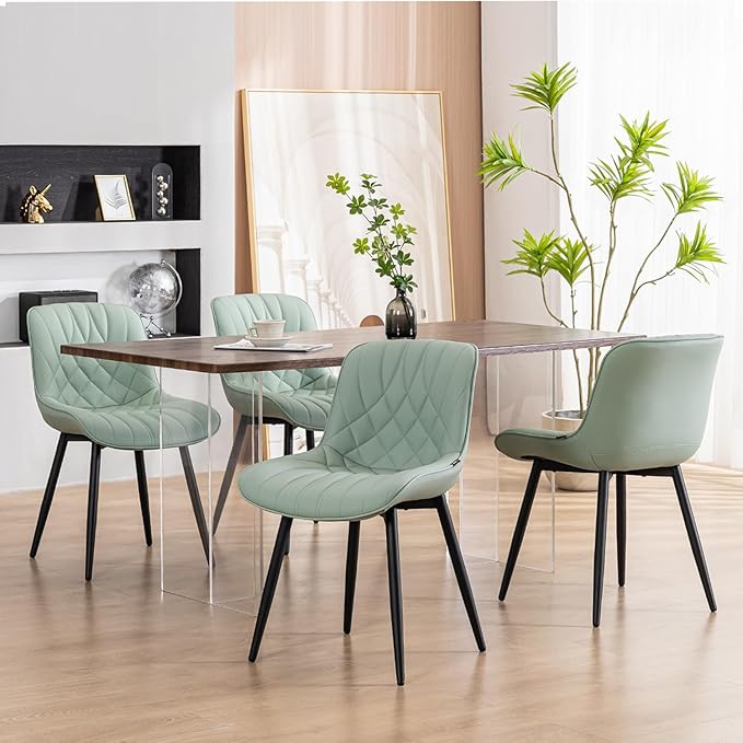 YOUNUOKE Dining Chairs Set of 2 Mid Century Modern Kitchen Chair Comfortable - Image 3