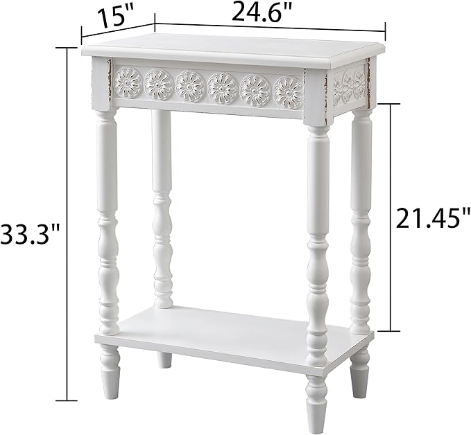SOFE White Wood End Table, Modern Living Room Side Table, Sofa Couch Table - Image 3