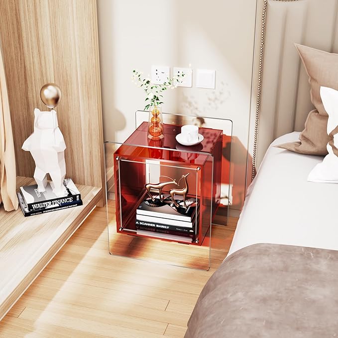 Acrylic Nightstand Colorful Bedside Table - Image 4