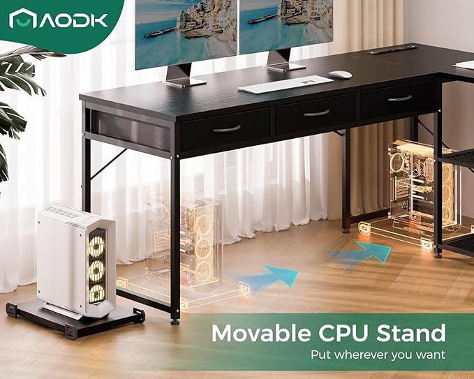 AODK 53 Inch L Shaped Computer Desk - Image 7