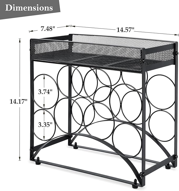 NOBLEMOOD 8 Bottles Countertop Wine Rack, Metal Tabletop Wine Bottles Holder - Image 6