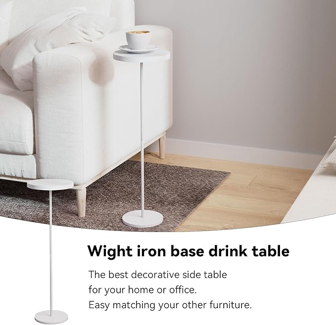 Small Side Table, Metal Round Drink Table, Desktop Diameter 7.87“ - Image 4