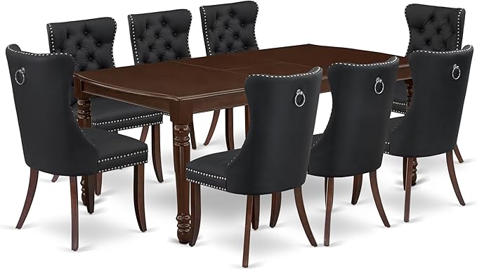 East West Furniture DODA9-MAH-12 9 Piece Kitchen Table Set Includes a Rectangle by EastWestFurniture