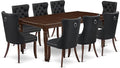 East West Furniture DODA9-MAH-12 9 Piece Kitchen Table Set Includes a Rectangle by EastWestFurniture