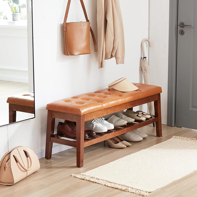 Upholstered Shoe Bench Entryway Bench - Image 5