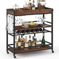 BON AUGURE Bar Cart for The Home, Rolling Home Bar Serving Cart on Wheels by BONAUGURE