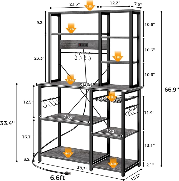 SUPERJARE Large Bakers Rack - Image 3