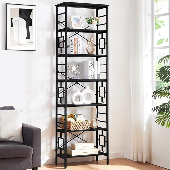 HOMISSUE Tall Bookshelf, 84 Inch Industrial Bookshelf - Image 4