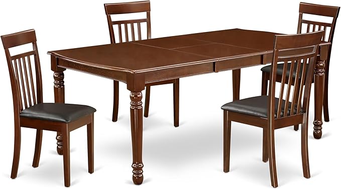 East West Furniture DOCA5-MAH-LC 5 Piece Dining Room Table Set Includes a by EastWestFurniture