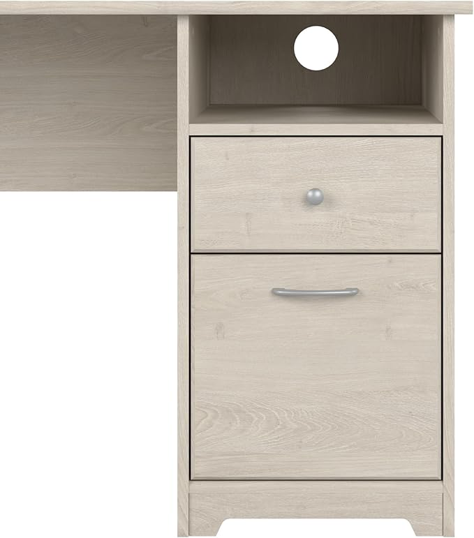 Bush Furniture Cabot 60W L Shaped Computer Desk in Linen White Oak - Image 6