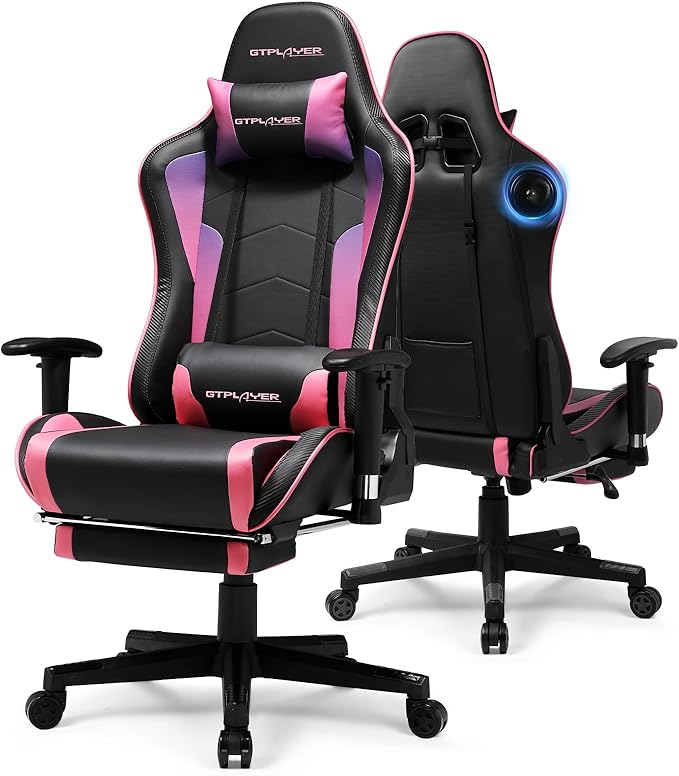 GTPLAYER Gaming Chair with Bluetooth Speakers and Footrest, Ergonomic Gamer by GTPLAYER