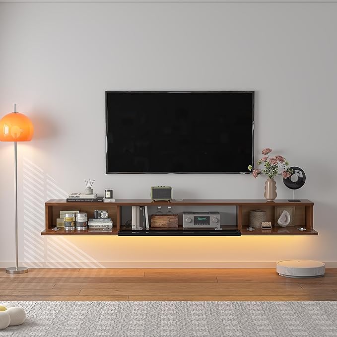 High Gloss Floating TV Stand, Under TV Floating Shelf, Floating TV Cabinet - Image 5
