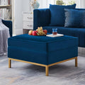 24KF Large Square Couch Ottoman, Velvet Ottoman by WEMARTHOMEDECOR