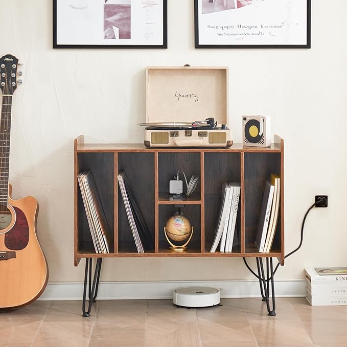Large Brown Record Player Stand - Image 4
