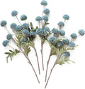 Floroom 5pcs Dusty Blue Faux Silk Mums Artificial Flowers, Bulk Fake Small Mini by Floroom