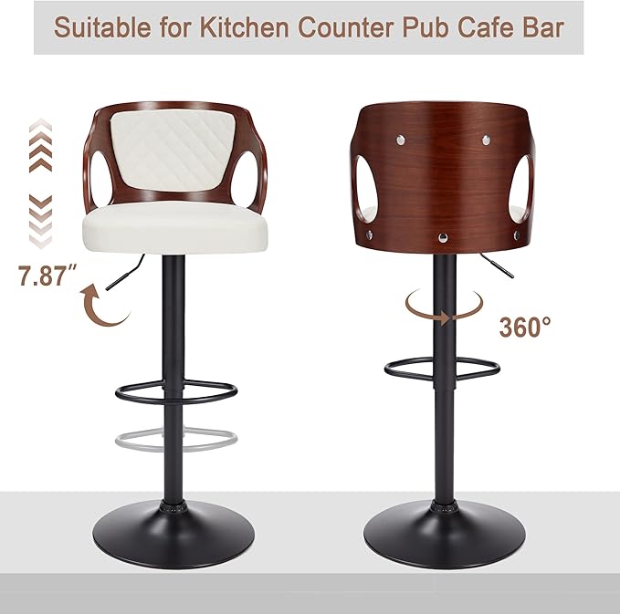 VECELO Bar Stool Set of 4, Kitchen Island Stools - Image 9