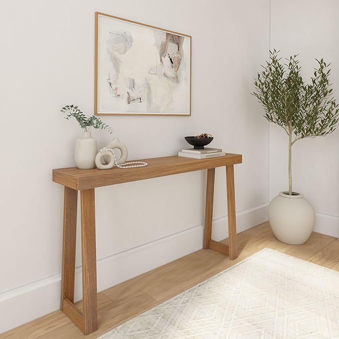 Plank+Beam Solid Wood Console Table, 56 Inch, Sofa Table, Narrow Entryway Table by PlankBeam