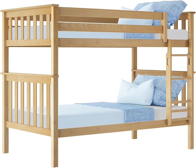 Max & Lily Bunk Bed Twin over Twin, Solid Wood Bunk Bed Frame - Image 4