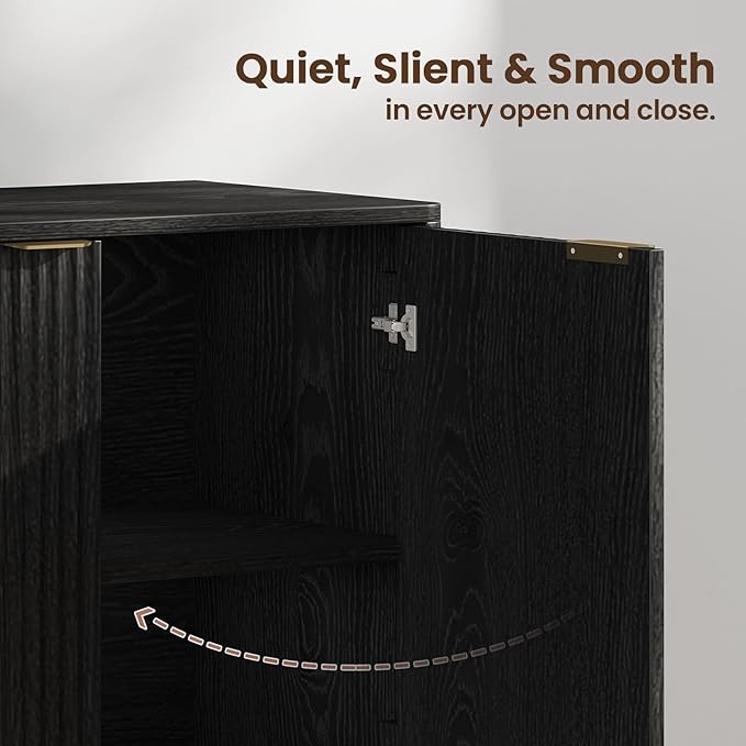 Buffet Cabinet with Storage, Fluted Multifunctional Storage Cabinet with 2 Doors - Image 6