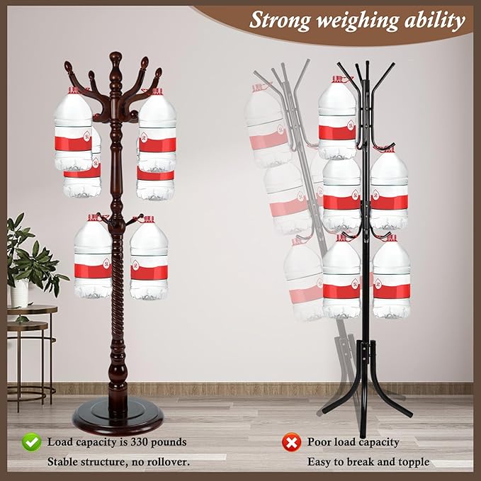 Wooden Coat Rack Freestanding, Vintage Coat Racks - Image 4