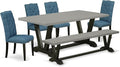 East West Furniture V697EL121-6 6 Piece Kitchen Table Set Contains a Rectangle by EastWestFurniture
