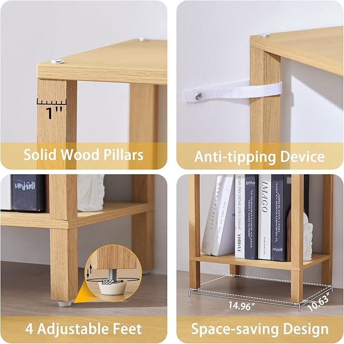 54in Tall Bookshelf 5-Tier Small Narrow Bookcase, Skinny Book Shelf - Image 6