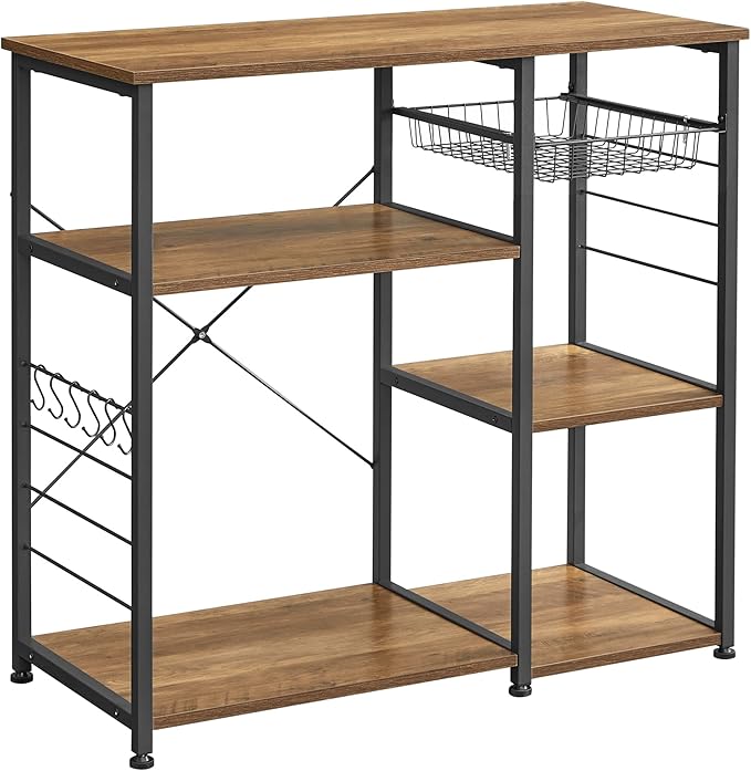 VASAGLE ALINRU Kitchen Baker’s Rack, Coffee Bar, Microwave Oven Stand, by VASAGLEbySONGMICSHOME