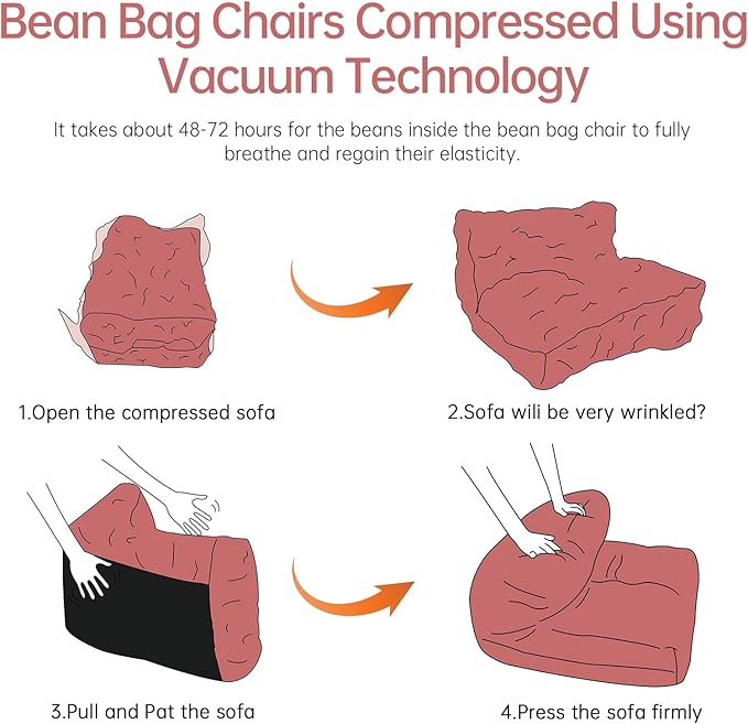 Bean Bag Chair Lazy Bean Bag Sofa, Floor Beanbag Chairs - Image 6