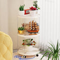 Rotating Bookshelf, 360°Display Spinning Bookshelf, 2 Tiers Moveable White by Leafpool
