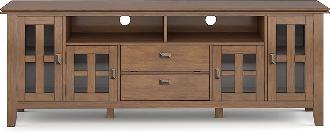 SIMPLIHOME Artisan SOLID WOOD 72 inch Wide Contemporary TV Media Stand in - Image 4