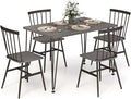 Tangkula Dining Table Set for 4, Kitchen Table and Chairs Set of 4 w/Metal Frame by TANGKULA