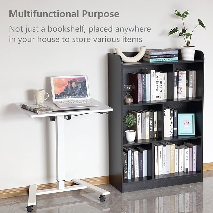 Book Shelf with Back Panel Stability 6 Cube Bookcase Multifunctional Cube - Image 7