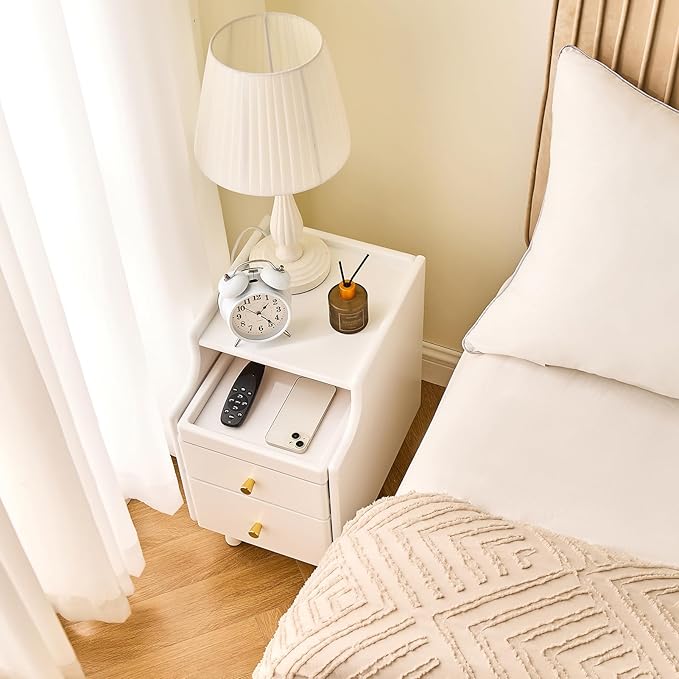 Uniclinens White Narrow Nightstand - Image 9
