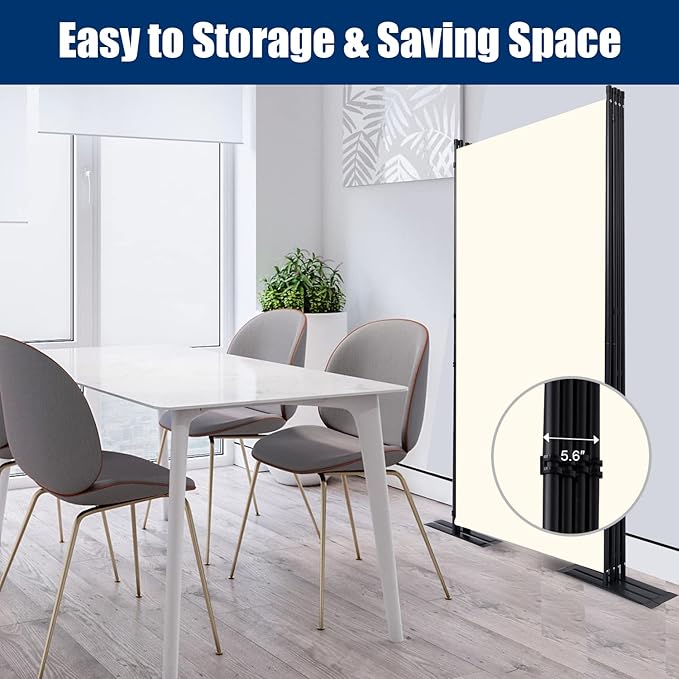 Room Divider 6FT Portable Room Dividers and Folding Privacy Screens, 4 Panel - Image 4