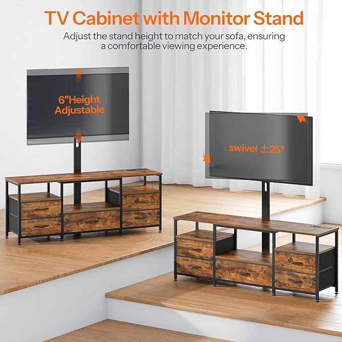 HOOBRO TV Stand with Mount and Power Outlet, - Image 5