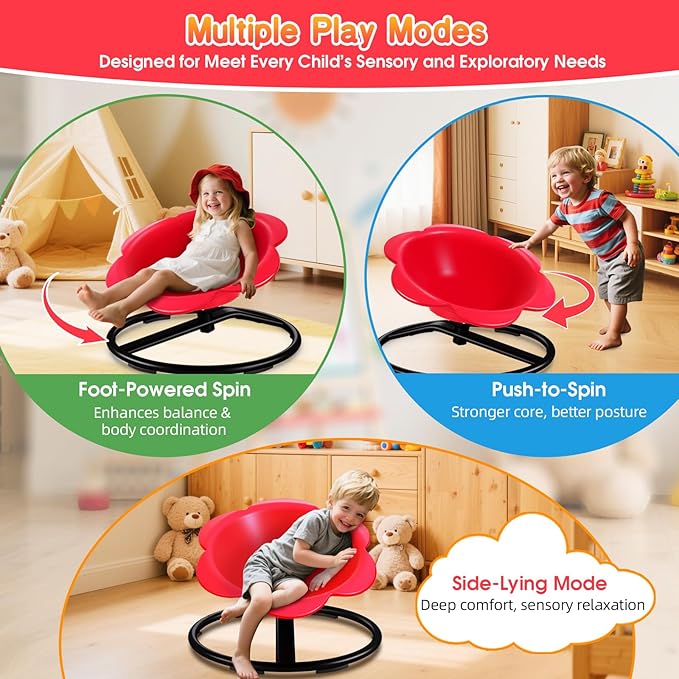 Lucky Flower Spinning Chair for Autism Kids, Sensory Swivel Chair Training Body - Image 4