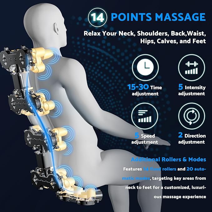 Massage Chair, Zero Gravity Full Body Massage Chair Extra Large Shiatsu - Image 4