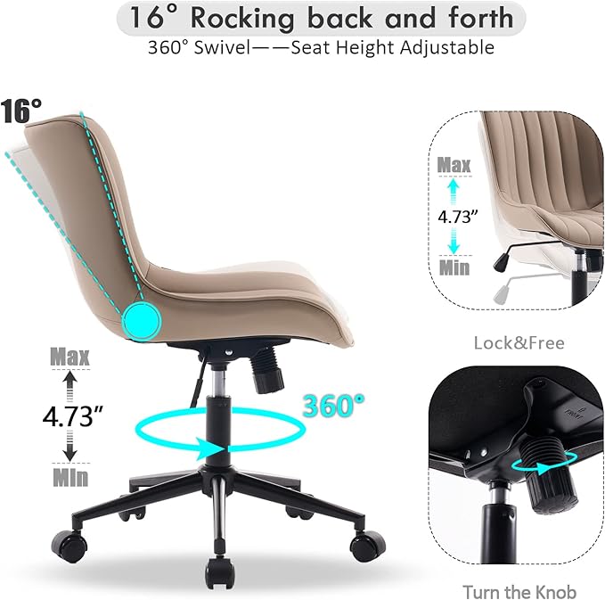 YOUNIKE Khaki Comfy Home Office Desk Chair - Image 3