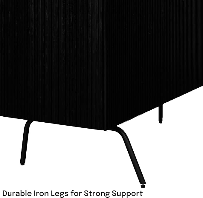 NTC Veil Modern Sideboard with 4 Doors, Buffet Cabinet with Vertical Groove - Image 9