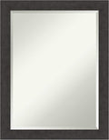 Amanti Art Brown Wall Mirror 28x22 Rustic Plank Espresso Narrow Rectangle by AmantiArt