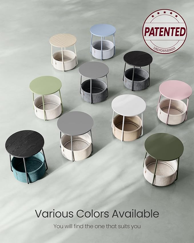 VASAGLE Small Round Side End Table, Modern Nightstand - Image 10