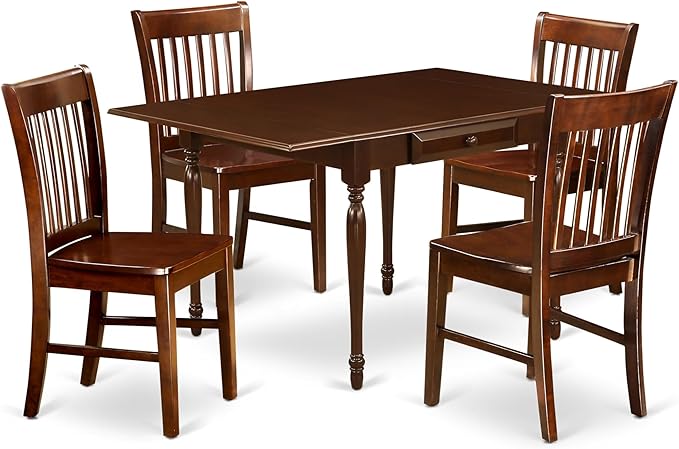 East West Furniture MZNO5-MAH-W 5 Piece Dining Set Includes a Rectangle Dining by EastWestFurniture