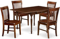 East West Furniture MZNO5-MAH-W 5 Piece Dining Set Includes a Rectangle Dining by EastWestFurniture