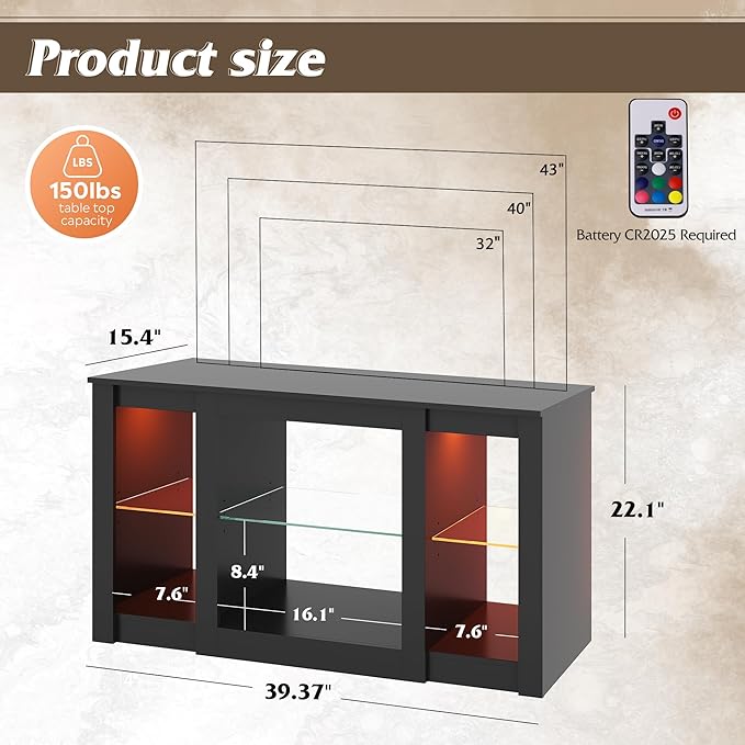 WLIVE TV Stand for 43 Inch TV, Modern Entertainment Center - Image 3