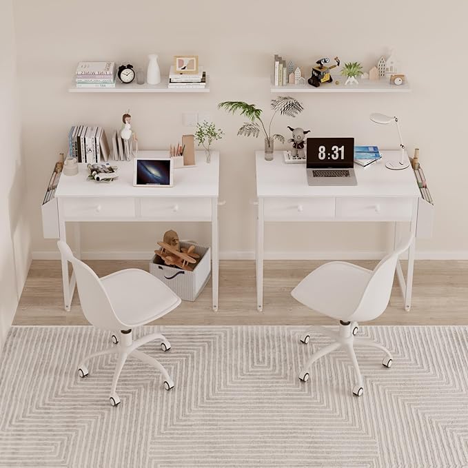 Lufeiya Small White Desk with Drawers - Image 6