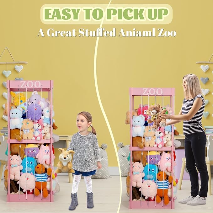 Trycooling Stuffed Animal Zoo Stuffed Animal Storage Wood Plushie Storage - Image 3