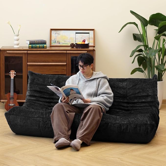N&V Fireside Chair, Mid Century Armless Floor Sofa, Soft Premium Chenille Floor - Image 3